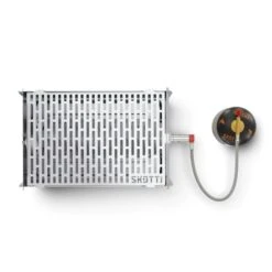 SKOTTI Steckbarer Edelstahl Gasgrill 2.0 Inkl. Tasche -Barbecue Grill Geschäft 4260720830363 05 SKOTTI GRILL Oben mit Gas