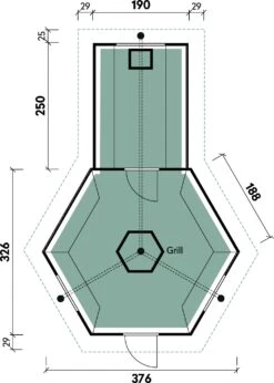 Wolff Finnhaus Grillkota 9 De Luxe Mit Saunaanbau -Barbecue Grill Geschäft 779161 3