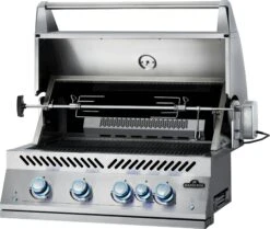 NAPOLEON 700-Series 32", Edelstahl, Einbau, Inkl. Drehspieß 24 NAPOLEON 700-Series 32", Edelstahl, Einbau, Inkl. Drehspieß -Barbecue Grill Geschäft BIG32RB Grillhead Ang Open KnobsOff Lit Rotisserie 1
