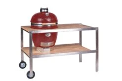 Monolith Teakholztisch Für CLASSIC Keramikgrill - Modell 2021, Edelstahl -Barbecue Grill Geschäft CHU2469 rot