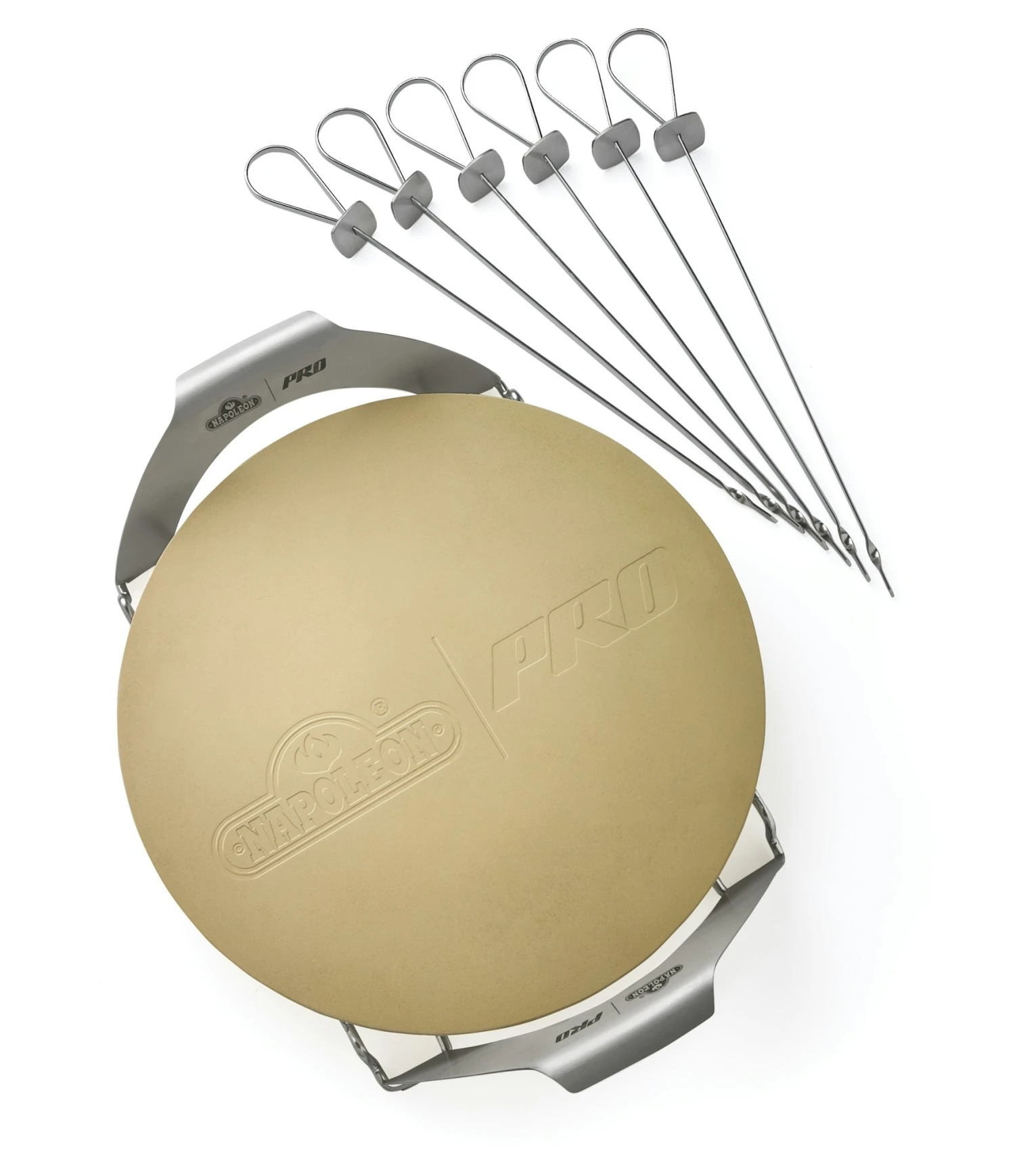 NAPOLEON PRO Pizzastein Mit Halterung Und Spiessen (70002) 3 NAPOLEON PRO Pizzastein Mit Halterung Und Spiessen (70002)