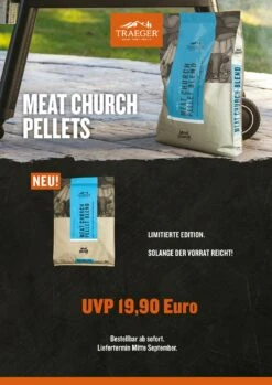 Traeger Hartholz Pellets Meat Church Blend 8kg Beutel -Barbecue Grill Geschäft PEL350 LimitedEditionMeatChurchPelletsV2