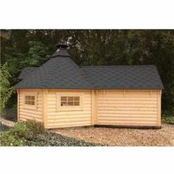 Wolff Finnhaus Grillkota 9 De Luxe Mit Saunaanbau -Barbecue Grill Geschäft Wolff Finnhaus Grillkota 9 de luxe mit Saunaanbau 2