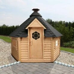 Wolff Finnhaus Grillkota 9 De Luxe (A) -Barbecue Grill Geschäft Wolff Finnhaus Grillkota 9 de luxe schwarze Schindeln