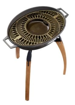 IGNIUM Taran Holzkohle Grill Celtic -Barbecue Grill Geschäft ignium grill freisteller total gross seitlich oben gitter pfanne 01 2