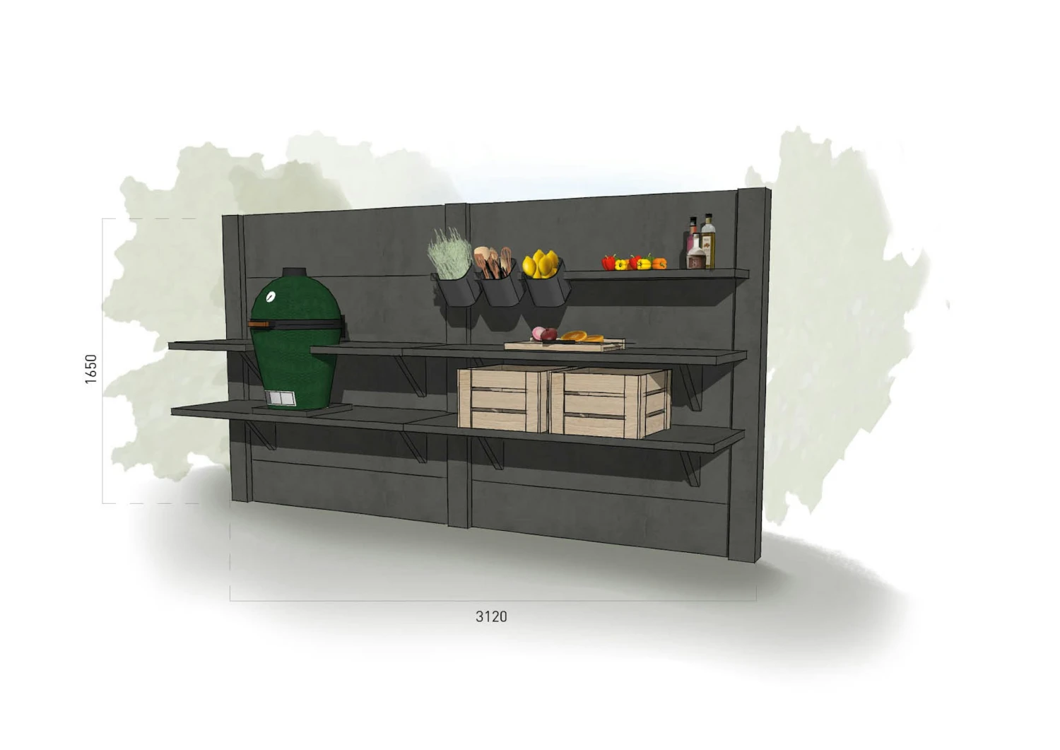 WWOO Designbeton-Outdoorküche Mauno 3 WWOO Designbeton-Outdoorküche Mauno